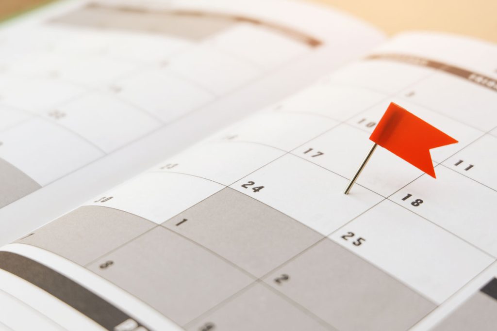 Calendar Showing 12-Month Loan Deadline 