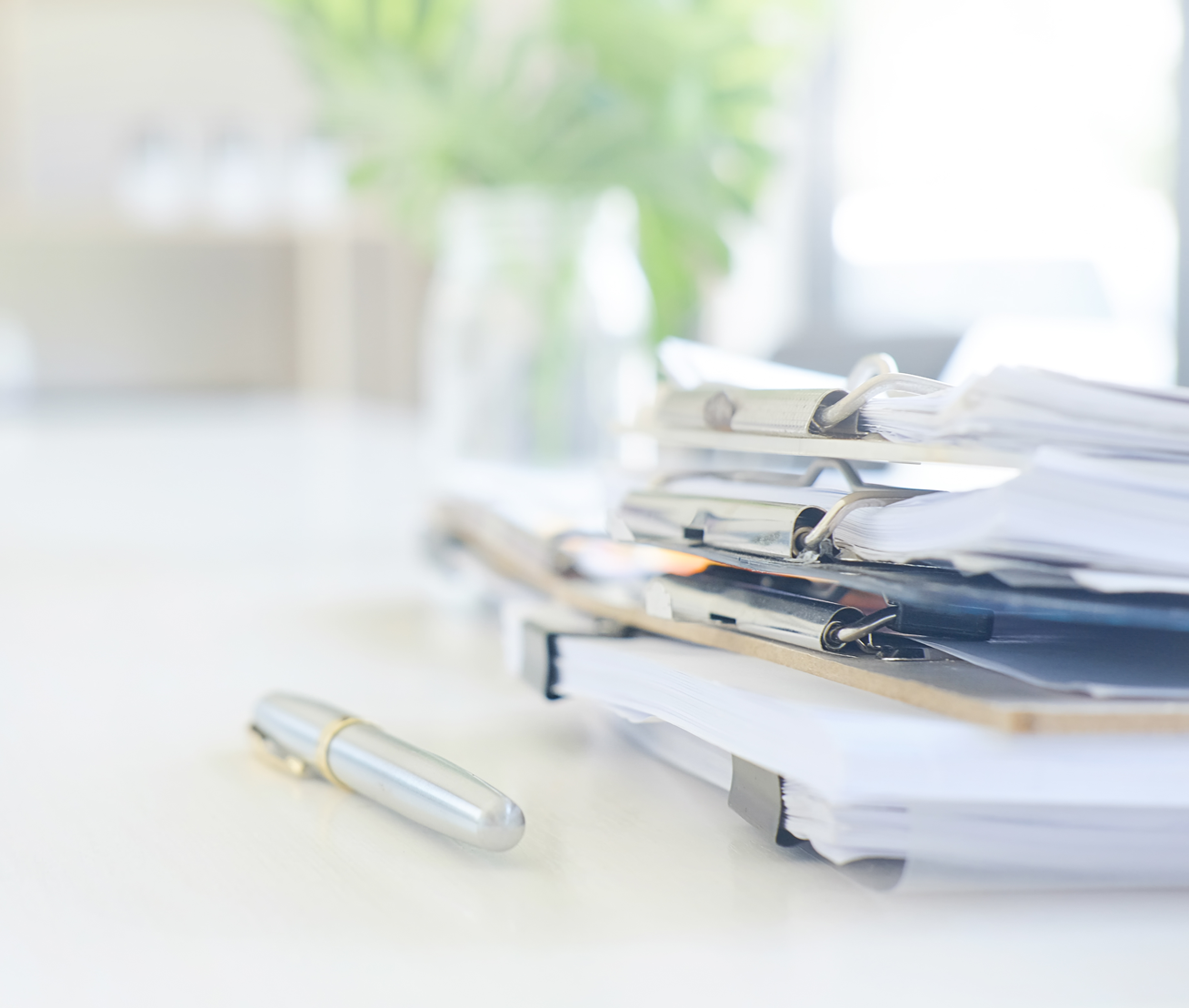 Piles of paperwork at a legal money lender’s office